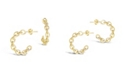 Sterling Forever Women's Delicate Chain 14K Gold Plated Hoop Earrings